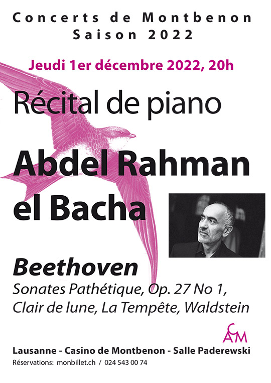 Affiche de l'évènement 42e saison des Concerts de Montbenon – Récital de piano – Abdel Rahman el Bacha
