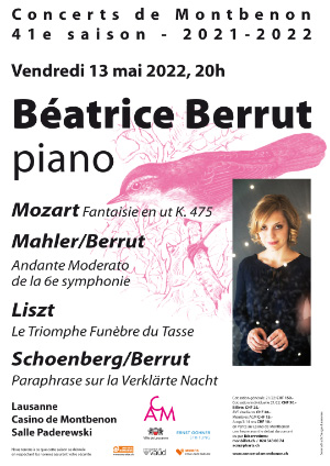 Affiche de l'évènement 41e saison des Concerts de Montbenon – Récital de Béatrice Berrut