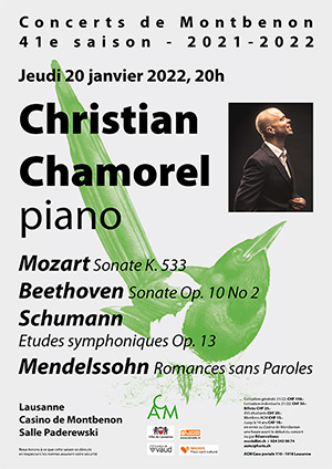 Affiche de l'évènement 41e saison des Concerts de Montbenon – Christian Chamorel