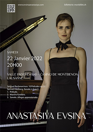 Affiche de l'évènement Récital de piano – Anastasiya Evsina