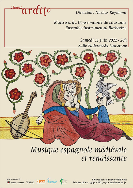 Affiche de l'évènement Choeur Ardito, Maîtrises du Conservatoire Lausanne, Ensemble Barberine – Musique espagnole médiévale et renaissante