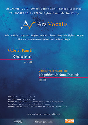 Affiche de l'évènement Ars Vocalis – Requiem de Fauré