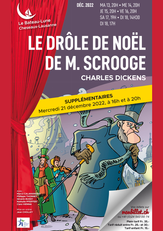 Affiche de l'évènement Théâtre et chant – Le drôle de Noël de Monsieur Scrooge