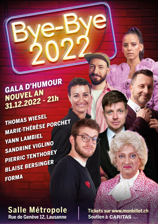 Affiche de l'évènement Jokers Comedy présente pour le Nouvel An: – Bye Bye 2022 - Gala d’humour