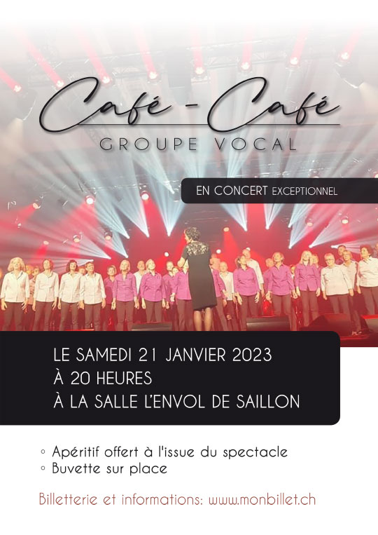 Affiche de l'évènement Chansons francophones harmonisées – Groupe vocal Café-Café – En concert exceptionnel