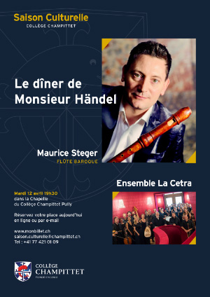 Affiche de l'évènement Saison culturelle de Champittet 2021-2022 – Le dîner de Monsieur Händel