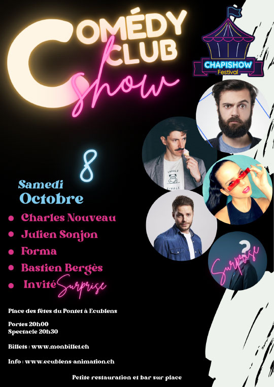Affiche de l'évènement ChapiShow Festival – Comédy Club Show