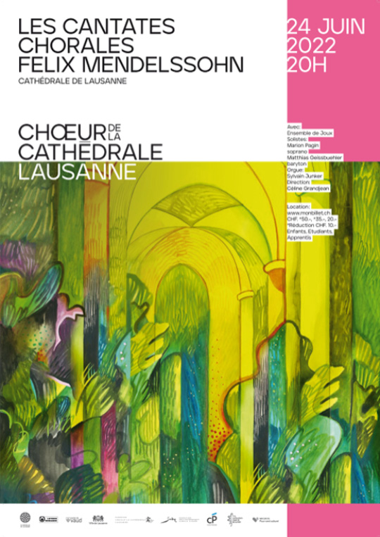 Affiche de l'évènement Avec le Chœur de la Cathédrale et l'Ensemble de Joux – Les Cantates chorales de Felix Mendelssohn