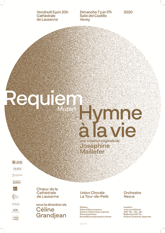Affiche de l'évènement Mozart et J. Maillefer – Requiem et Hymne à la vie