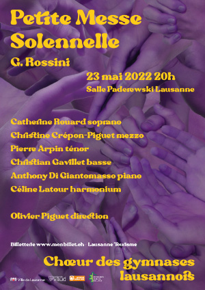 Affiche de l'évènement Chœur des Gymnases Lausannois – Gioachino Rossini – Petite messe solennelle