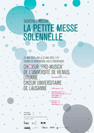 Affiche de l'évènement Chœur Universitaire de Lausanne – Petite messe solennelle de Rossini