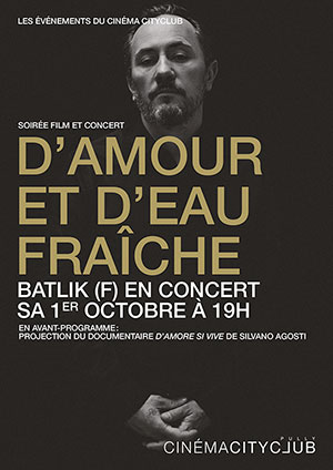 Affiche de l'évènement Soirée film et concert – D'amour et d'eau fraîche