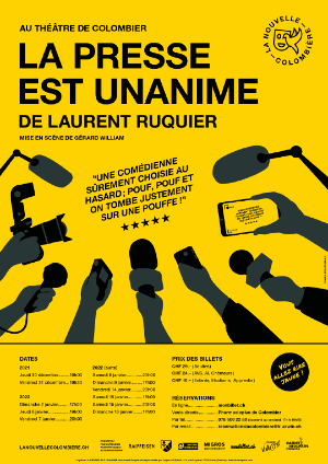 Affiche de l'évènement Humour – la compagnie théâtrale La Colombière – La presse est unanime, de Laurent Ruquier