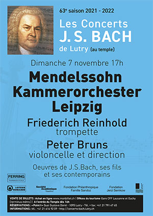 Affiche de l'évènement Concerts J.S. Bach de Lutry - 63e saison – Mendelssohn Kammerorchester Leipzig