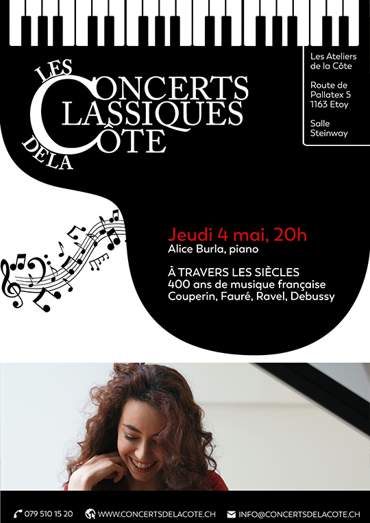 Affiche de l'évènement Concerts Classiques de la Côte – À travers les siècles, 400 ans de musique française