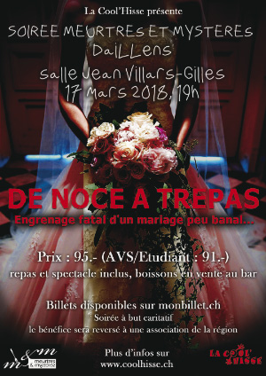 Affiche de l'évènement Souper Meurtres et Mystères – De Noce à Trépas