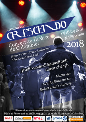 Affiche de l'évènement Chorale pop-rock – Crescendo