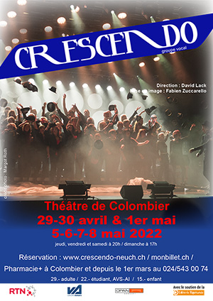 Affiche de l'évènement Chorale pop-rock – Crescendo