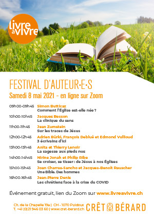Affiche de l'évènement Festival d'auteur-e-s – Livre à vivre à Crêt-Bérard