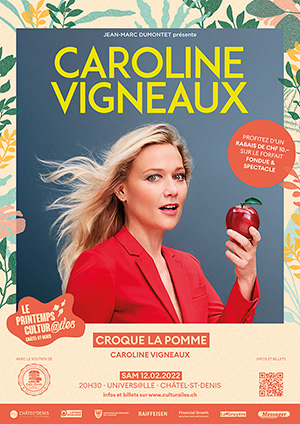 Affiche de l'évènement Les Cultur@iles - Humour – Caroline Vigneaux croque la pomme