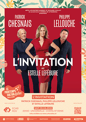 Affiche de l'évènement Les Cultur@iles - Comédie – L'Invitation