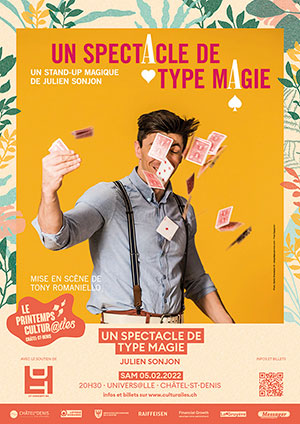 Affiche de l'évènement Les Cultur@iles - Magie-humour-impro – Un spectacle de type Magie
