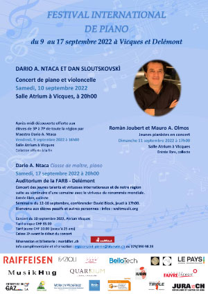 Affiche de l'évènement Concert de piano – Dario A. Ntaca et Dan Sloutskovskì