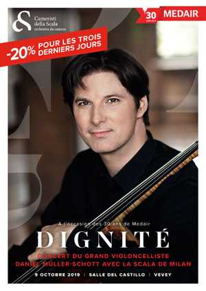Affiche de l'évènement Pour les 30 ans de Medair – Concert de Daniel Müller-Schott et la Scala de Milan