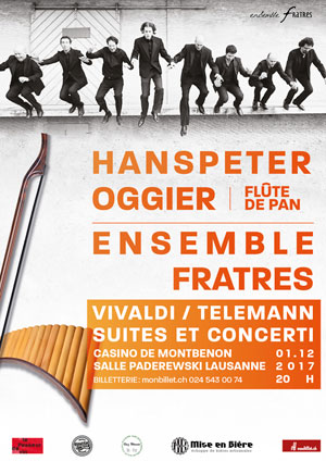 Affiche de l'évènement Hanspeter Oggier et l'Ensemble Fratres – Vivaldi/Telemann, Suites et Concerti