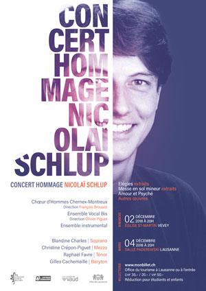 Affiche de l'évènement Ensemble Vocal Bis & Chœur d’Hommes de Chernex-Montreux – Hommage à Nicolaï Schlup