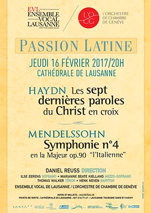 Affiche de l'évènement Ensemble Vocal de Lausanne – Passion Latine