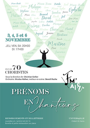 Affiche de l'évènement Le Choeur FM'AIR présente – Prénoms En Chanteurs