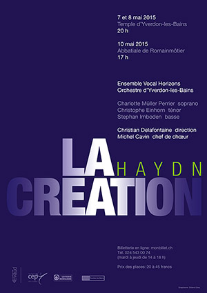 Affiche de l'évènement Ensemble Horizons et Orchestre d'Yverdon – La Création de Haydn