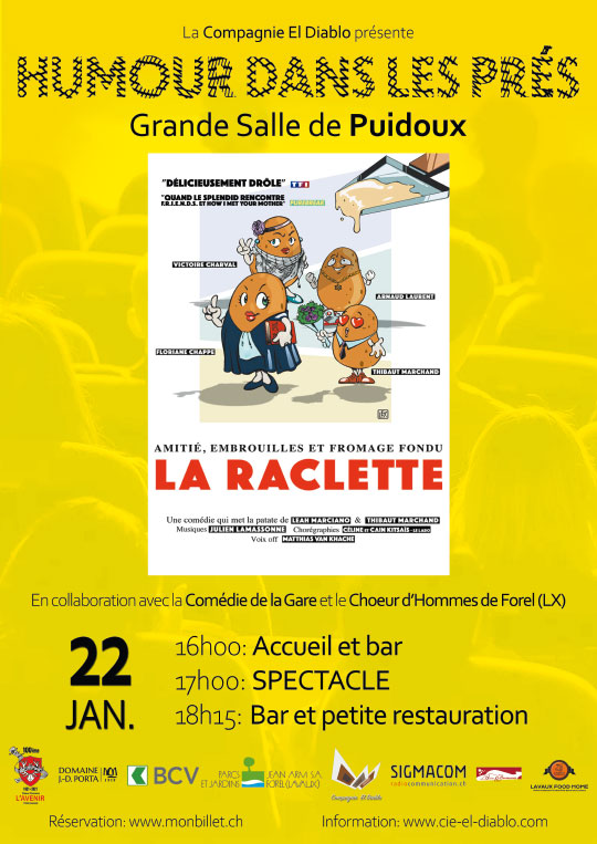 Affiche de l'évènement La Compagnie El Diablo présente Humour dans les prés – La Raclette
