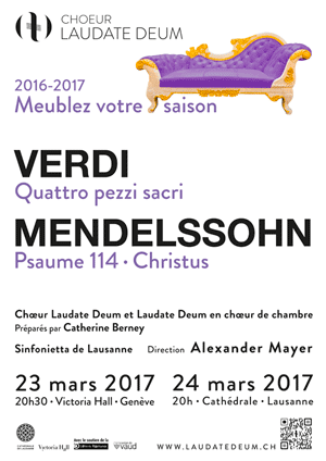 Affiche de l'évènement Laudate Deum – Verdi & Mendelssohn