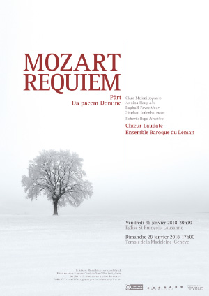 Affiche de l'évènement Chœur Laudate, Ensemble Baroque du Léman – Mozart, Requiem