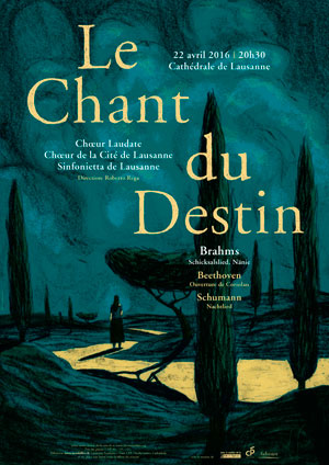 Affiche de l'évènement Choeur Laudate, Chœur de la Cité, Sinfonietta – Le Chant du Destin