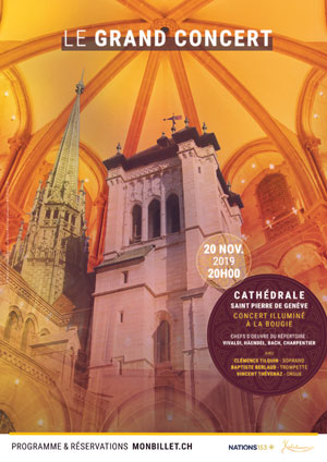 Affiche de l'évènement Chefs d'oeuvres du répertoire, Vivaldi, Haendel, Bach, Charpentier – Le Grand Concert - illuminé à la bougie