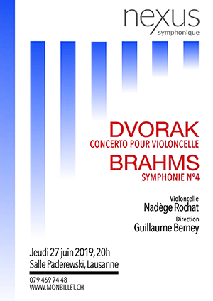 Affiche de l'évènement Nexus symphonique - sous la direction de Guillaume Berney – Dvorak & Brahms