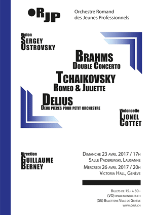 Affiche de l'évènement Orchestre Romand des Jeunes Professionnels – Delius, Brahms et Tchaikovsky