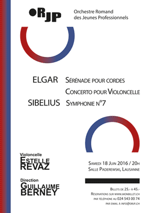 Affiche de l'évènement ORJP & Estelle Revaz – Elgar & Sibelius