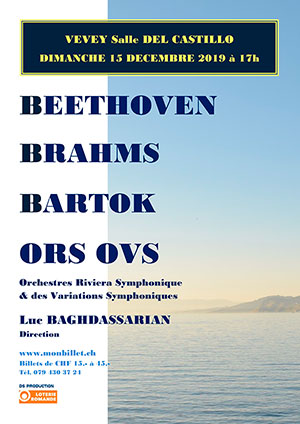 Affiche de l'évènement ORS & OVS - direction Luc Baghdassarian – BBB - Beethoven, Brahms, Bartók