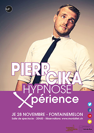 Affiche de l'évènement Aurélie Candaux Productions présente – Pierr Cika - Hypnose­XPérience