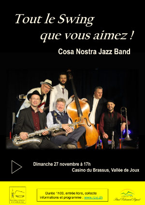 Affiche de l'évènement Rencontres culturelles de la Vallée de Joux – Tout le swing que vous aimez – Cosa Nostra Jazz Band