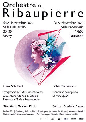 Affiche de l'évènement Schumann & Schubert – Concert de l’Orchestre de Ribaupierre