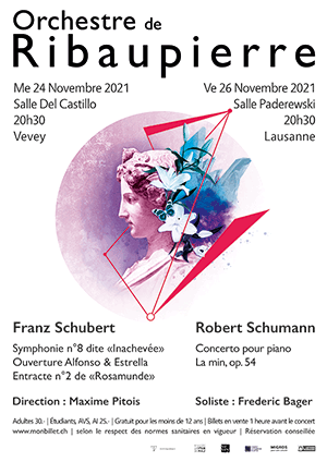 Affiche de l'évènement Schumann & Schubert – Concert de l’Orchestre de Ribaupierre