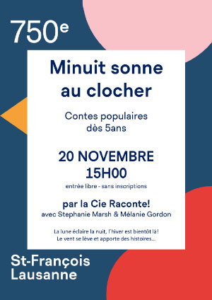 Affiche de l'évènement La Compagnie Raconte! présente: – Minuit sonne au clocher – Contes populaires pour enfants