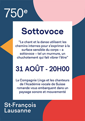 Affiche de l'évènement Dans le cadre du 750e anniversaire de Saint-François – Sottovoce – Compagnie Linga & AVSR