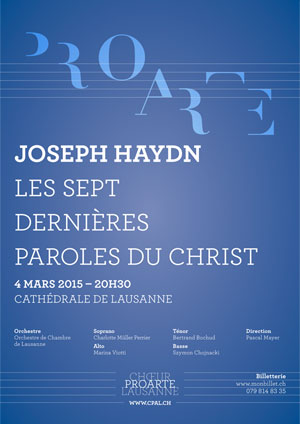 Affiche de l'évènement Chœur Pro Arte Lausanne – Les sept dernières paroles du Christ