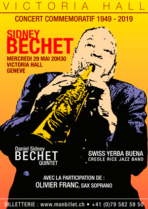 Affiche de l'évènement Concert commémoratif 1949–2019 – Sidney Bechet